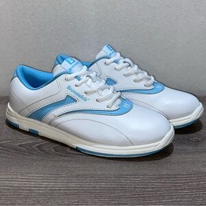 BRUNSWICK Women’s Bowling Shoes Silk Flexslide Tech White Blue Size 7